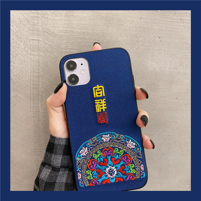 刺绣文字吉祥适用华为p40pro手机壳mate40pro中国风mate30国潮p30pro2021新年nova7全包防摔nova6/5荣耀30pro