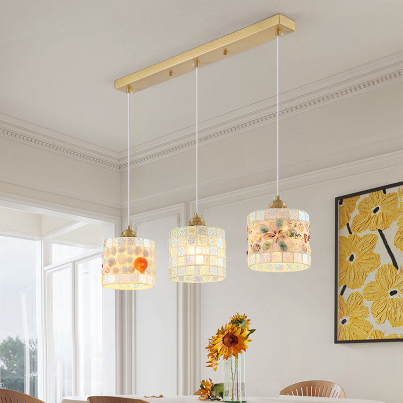 复古彩色玻璃餐厅吊灯三头轻法式蒂凡尼地中海贝壳过道吧台岛台灯,淘宝优惠券,粉丝福利购,淘宝优惠卷