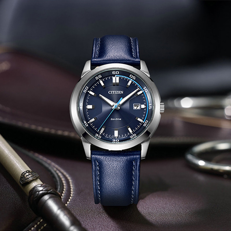 Citizen西铁城手表男光动能潮流蓝商务休闲个性钢带表BM7140-54L