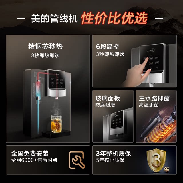 Midea RO reverse osmosis water purification instant hot pipeline machine set