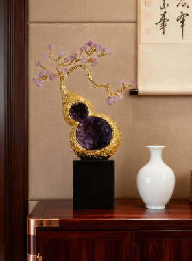 紫水晶葫芦福禄招财装饰摆件