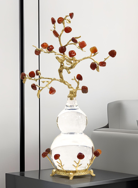 电视柜中式喜事枝头装饰葫芦摆件