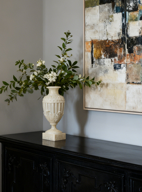 仿玉石质感欧式古典花瓶摆件