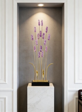 紫麦穗薰衣草系列紫水晶装饰摆件