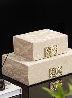 现代轻奢意式简约衣帽间高档收纳盒摆件装饰储物盒子