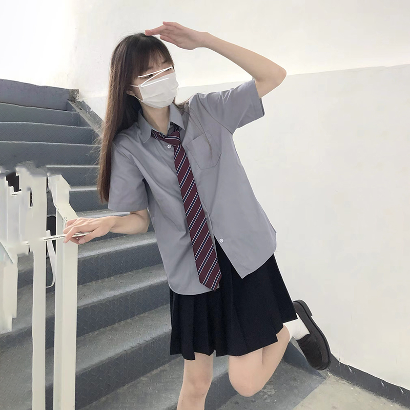 jk制服衬衫女短袖奶白色夏日系少女学生内搭学院风长袖衬衣上衣秋