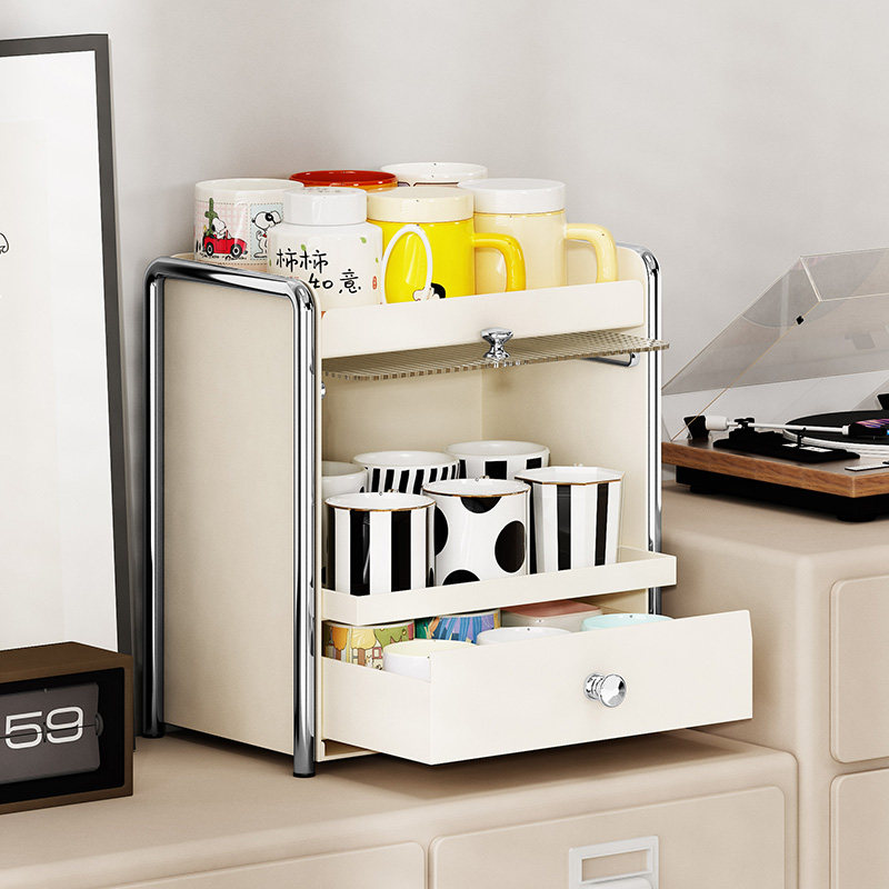 水杯置物架桌面收纳盒台面餐边柜防尘吧台工位茶包咖啡杯子储物柜,淘宝优惠券,粉丝福利购,淘宝优惠卷
