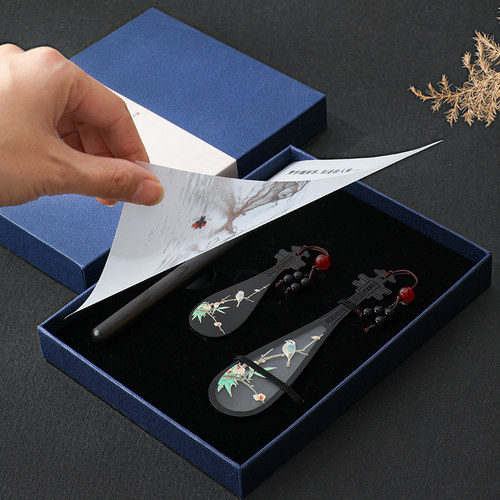 文创礼物中国风红木乐器商务礼品书签U盘高档精致礼盒定制刻字 - 图3