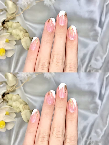 Белый гель-лак, наклейки для ногтей для ногтей, водостойкие накладные ногти, французский стиль, 3D, готовый продукт