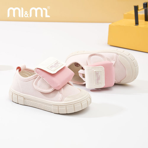 m1m2西班牙童鞋儿童帆布鞋四季款幼儿园室内鞋魔术贴男女童宽头鞋 - 图2