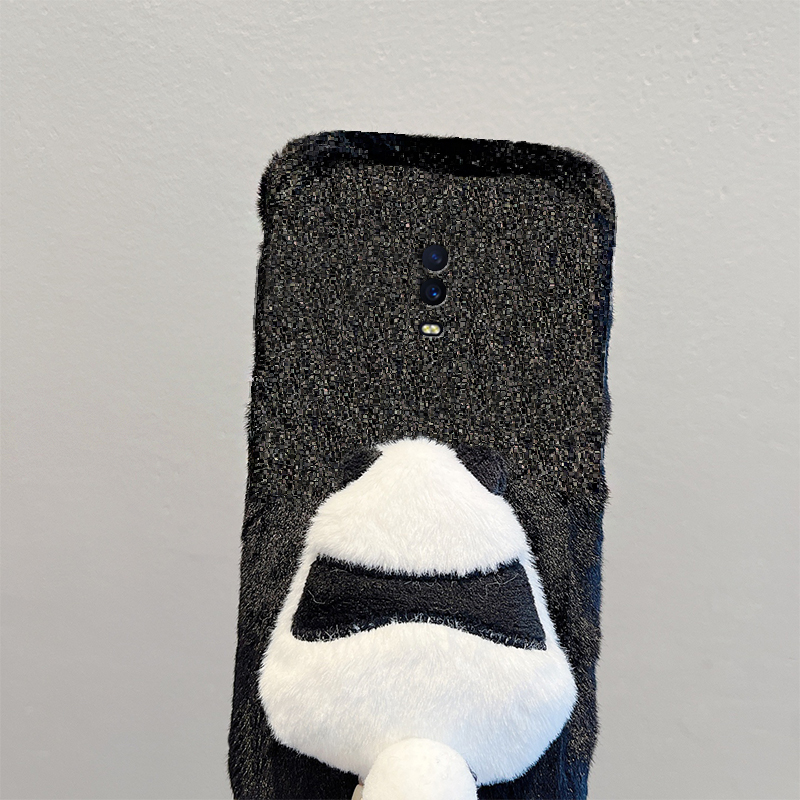 可爱熊猫尾巴适用oppor17pro手机壳r15x梦境版r11splus挂绳r9s呆萌r7plus毛绒r17秋冬季oppo毛茸茸0pp0卡通软 - 图3