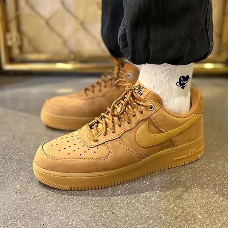 NIKE AIR FORCE AF1空军一号男女小麦色运动休闲板鞋 CJ9179-200 - 图0