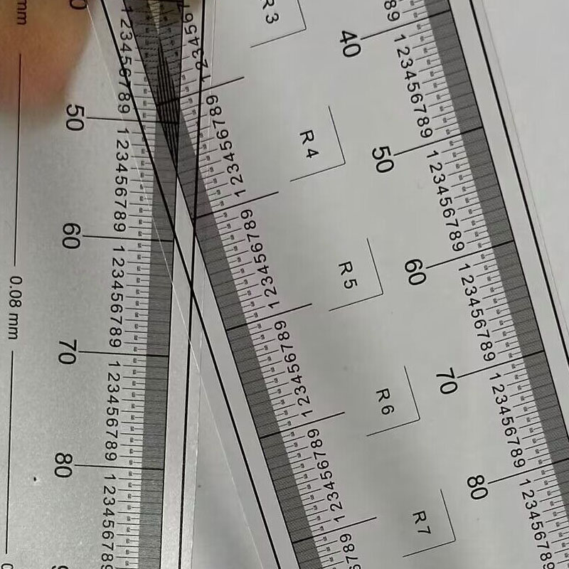 高精度菲林尺0.1刻度透明卷尺测量定制双面覆膜防水刻度尺标准尺-图0