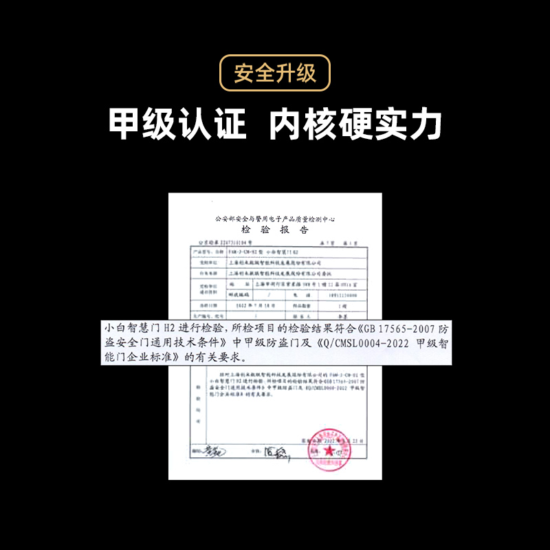 小白H2智慧门甲级防盗门入户门进户门大门智能指纹锁已接入米家