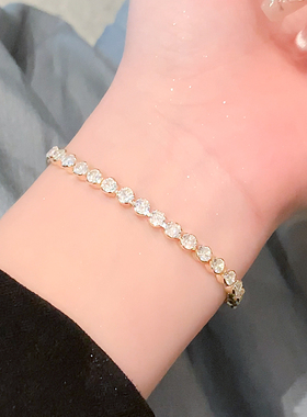 波浪几何手链女叠戴饰品满钻手饰