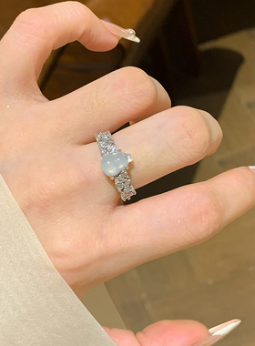 细圈仿玉髓葫芦开口戒指女新中式