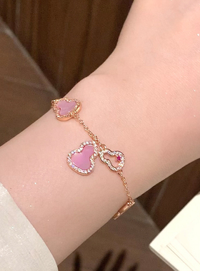 仿粉贝母六福葫芦手链女