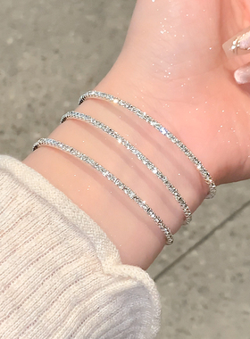 三层环绕满钻弹力手镯女轻奢高级