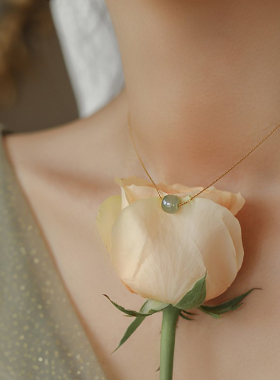 单珠和田玉项链女轻奢小众锁骨链