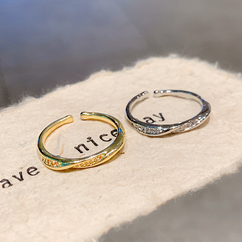 银色素圈戒指女小众设计莫比乌斯环戒指女时尚个性尾戒高级感指环-图1