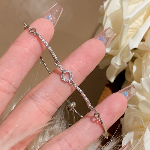 高级感银色圈圈锆石手链轻奢小众手串精致闺蜜手链女生新款手饰品 - 图2