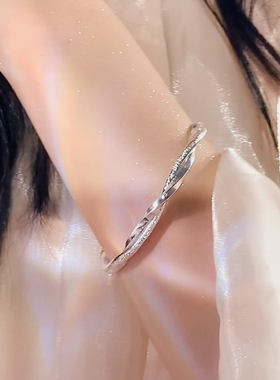 铜镀银莫比乌斯环手镯女高级感