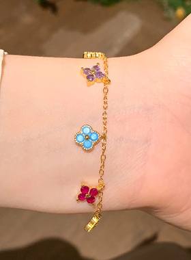 夏日缤纷幸运花手链女多巴胺氛围