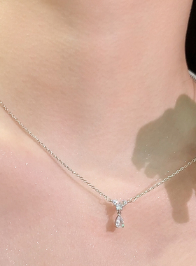 碎钻水滴项链女精致温柔气质