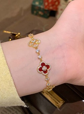 仿贝母星光花瓣手链女唯美温柔风