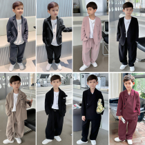 Childrens suit suit boy handsome walking show to serve Inn Wind Birthday Gown Fall Casual Little West Suit Tide