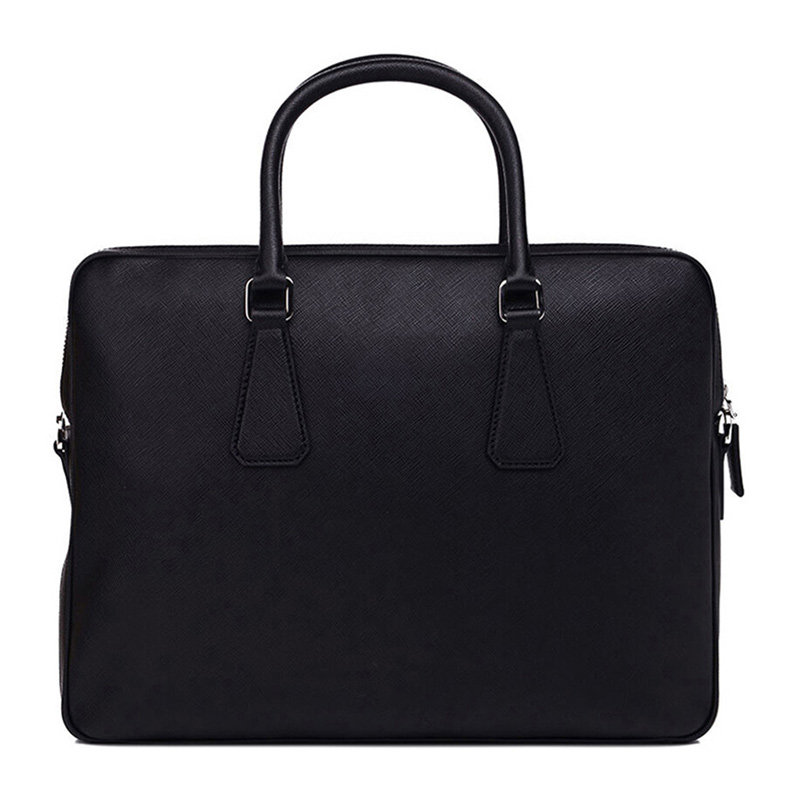 prada黑色牛皮logo饰百搭斜挎包 联采海外男士包袋