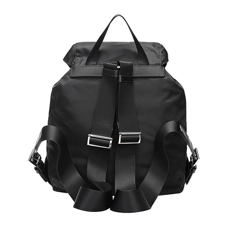 prada黑色织物配女士牛皮logo饰 联采海外女士包袋