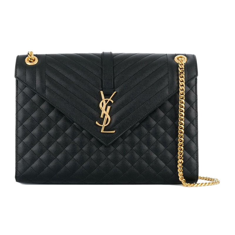 圣罗兰女士牛皮黑色金属新款单肩包 联采海外女士包袋