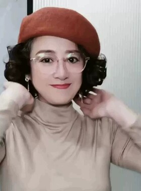 妈妈帽子假发一体女时尚中老年