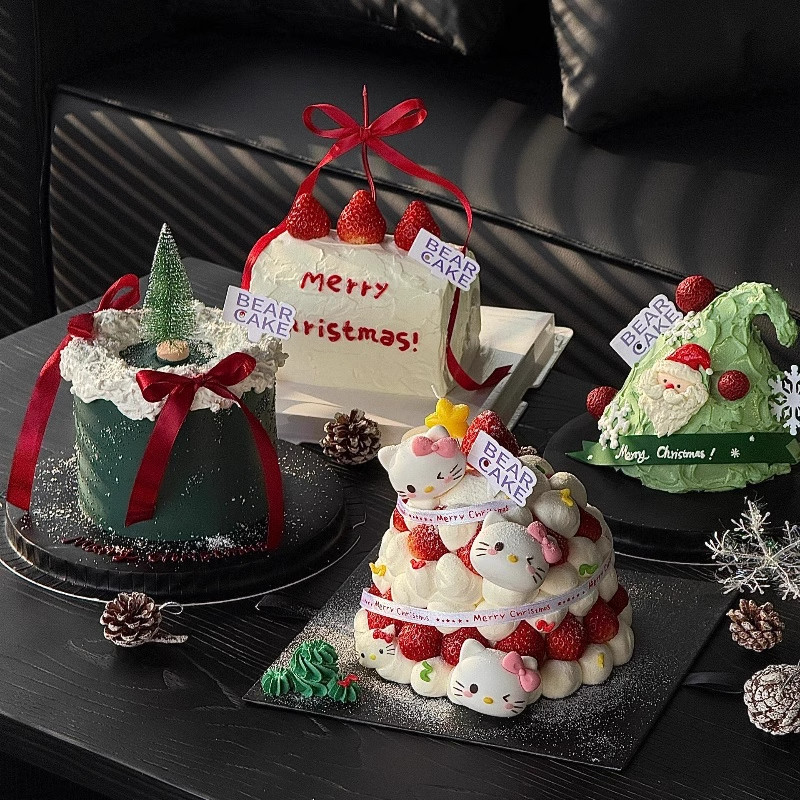 网红圣诞节kt猫许愿树蛋糕装饰圣诞可爱粉色小猫甜品插件烘焙摆件,淘宝优惠券,粉丝福利购,淘宝优惠卷