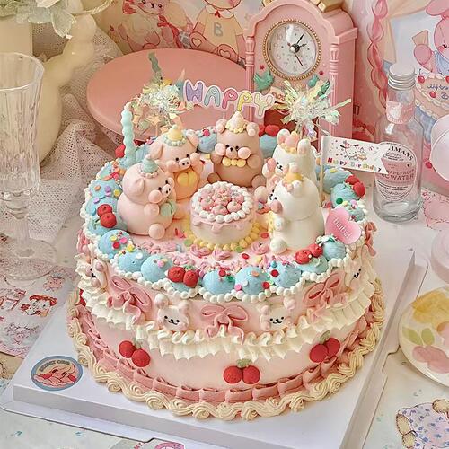 可爱造型三丽欧蛋糕装饰摆件kt猫美乐蒂乌萨奇头像生日装扮插件 - 图3