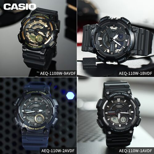 casio卡西欧手表男士运动款学生青少年初中电子石英表AEQ-110W-1B - 图2