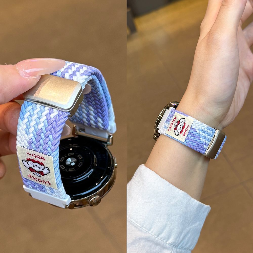 适用vivoWatch5表带iqoowatch3卷毛狗编织磁吸扣VIVO GT2运动表带 - 图1