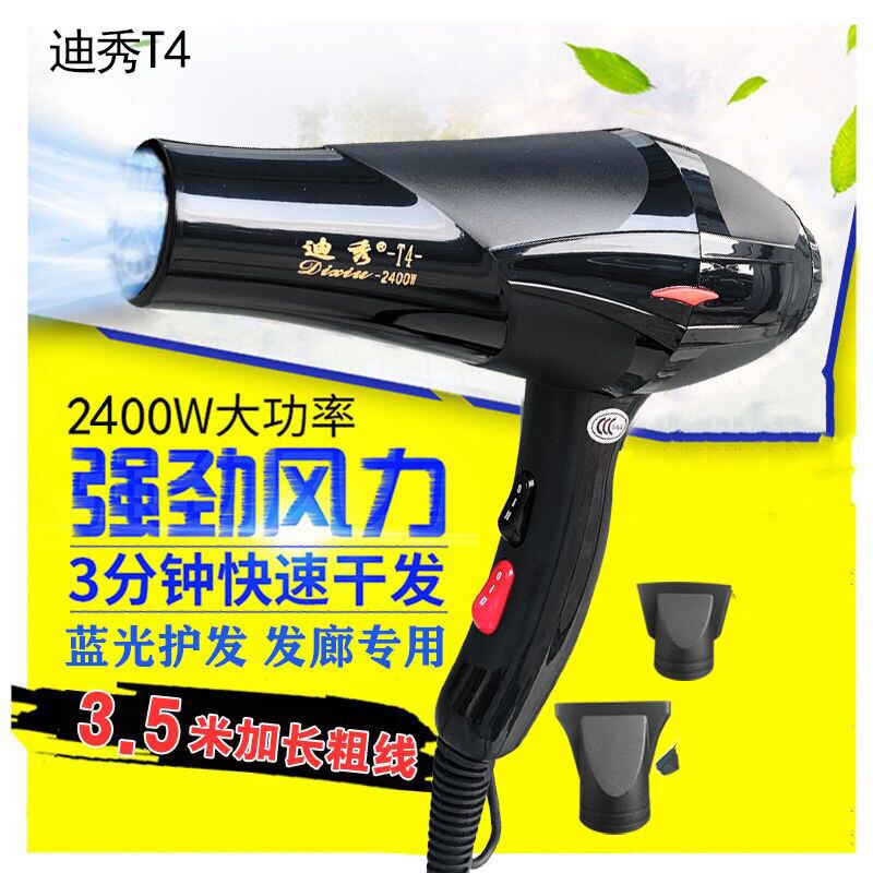 迪秀T4吹风机发廊专用大风力超强大功率电吹风家用吹风筒蓝光护发
