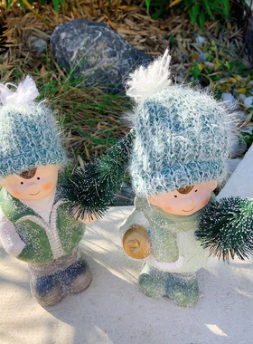 摆件红陶户外庭院小孩子圣诞卡通可爱书房美式现代出口外贸工艺品