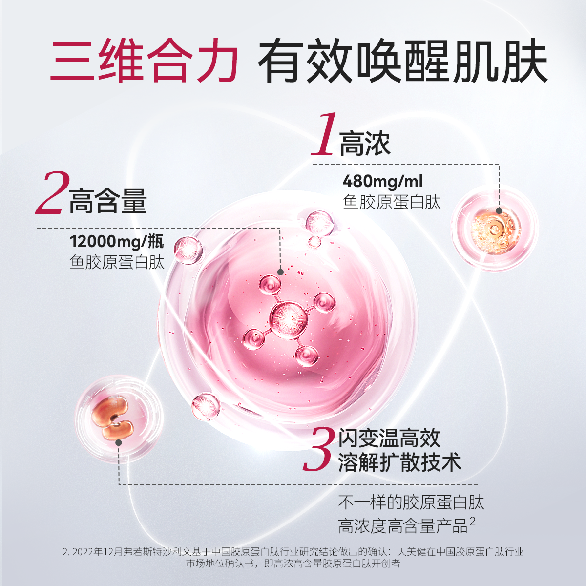 天美健胶原蛋白肽饮多肽高浓度小分子胶原口服液官方旗舰店正品