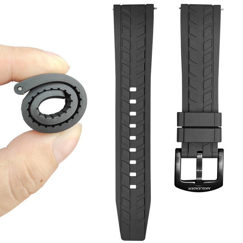 AKGLEADER米其林氟橡胶手表带适用华为watch4/3pro表带GT4/5 pro荣耀GS3智能手表非凡大师ultimate/buds腕带 - 图1