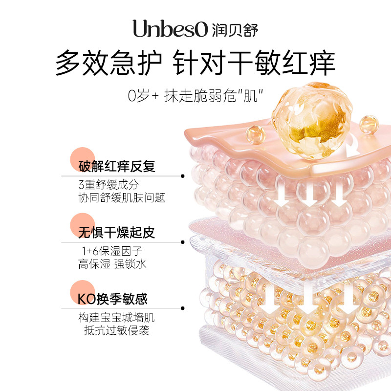 润贝舒新生婴儿润肤霜春夏宝宝面霜滋润保湿霜儿童面霜护肤润肤乳