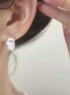 磨砂拉丝冷淡风圆弧耳扣小众个性