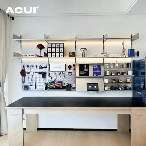ACUI阿崔造屋 金属洞洞板收纳配件 专业上墙壁挂置物架系统可定制 - 图0