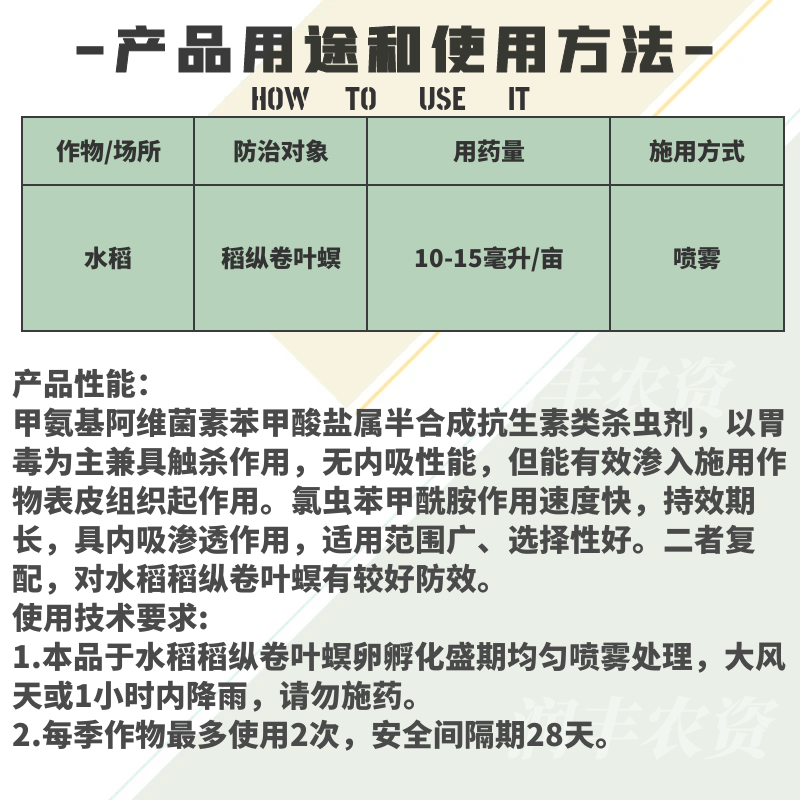 中天狂飙 11.6%甲维氯虫苯氯虫苯甲酰胺稻纵卷叶螟水稻农药杀虫剂-图1