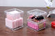 Desktop makeup cotton swab storage box with lid and hair tie organizer