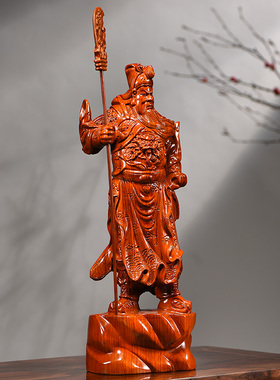 花梨佛像大号武财神客厅玄关木雕