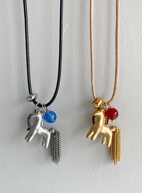 长款小马流苏吊坠项链女新款轻奢