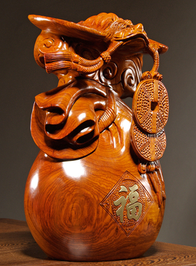 雕刻纳福家居客厅酒柜送礼工艺品